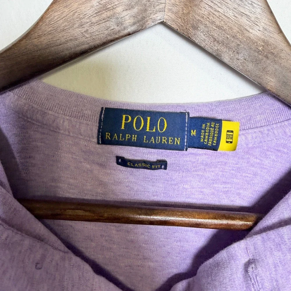 Polo Ralph Lauren Mens Classic Fit Polo Shirt Purple Heather Cotton M